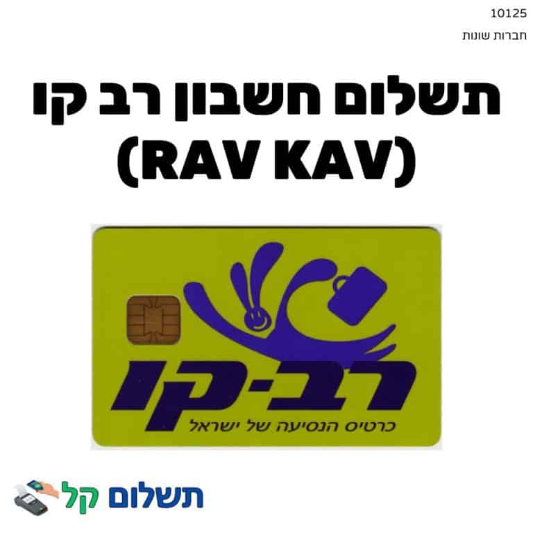 10125 - תשלום אגרה מקוון חשבון רב קו (Rav Kav)