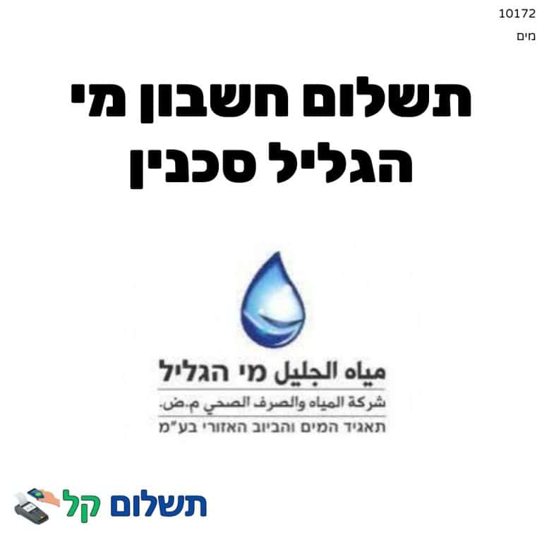 10172 - תשלום אגרה מקוון חשבון מי הגליל סכנין