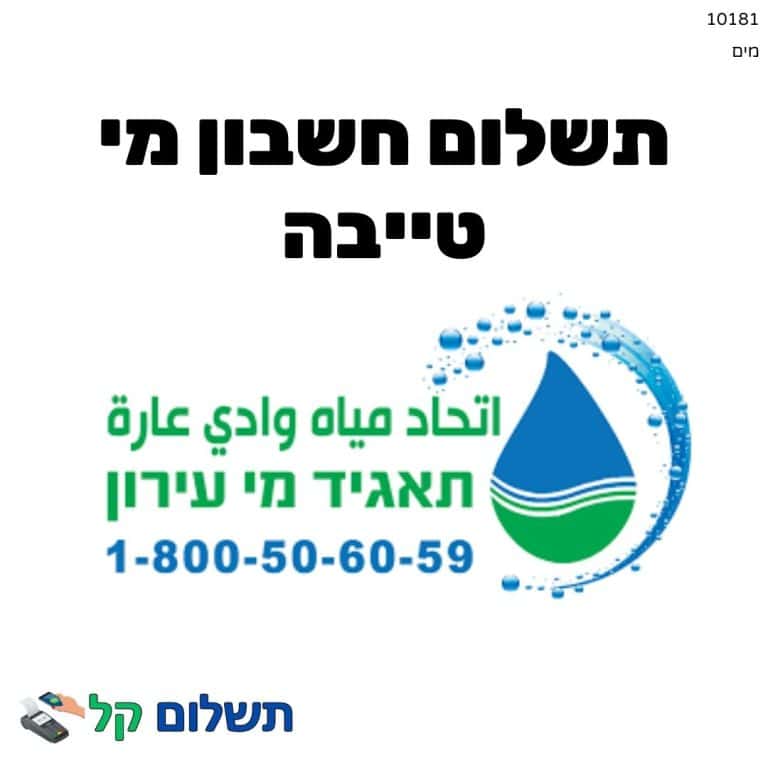 10181 - תשלום אגרה מקוון חשבון מי טייבה